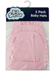 [Big Softies] Baby Hats 3 Pack in Pink