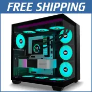 Mid-Tower Gaming PC Case H9 with 9 Pre-Installed PWM ARGB Fans, Tempered Glass