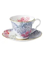 [Wedgwood] Butterfly Bloom Teacup & Saucer Set in Blue/Pink