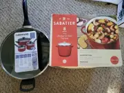 Lot Of 2 Sabatier 8 Quart Enamel On Steel StockPot & Faberware 5 Qt Jumbo Cooker