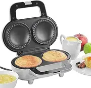 Salter EK4082 XL Double Pie Maker - Twin Deep-Fill Pie Machine, Non-Stick & Crimp-Edged Cooking Plates, 3-5 Minute Pre-Heat, Locking Latch, Fruit/Meat/Mince Pies, 9cm Diameter x 7cm Depth Pies, 900W