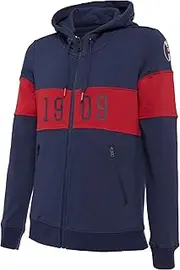 Macron Bfc Merch Ca Sweatshirt F/Zip C/Zip NAV/ROS Jr, Cotton for Boys Bologna FC 2020/21 Boys, Blue