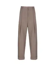 Dries Van Noten Pleated Turn-Up Hem Trousers FR38,FR40 Gray