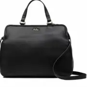 Tula Black Nappa Leather Zip Black Handbag Leather Crossbody Adjustable Strap