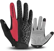 [ROCKBROS] Cycling Gloves for Men Mountain Bike Gloves Bicycle Gloves SBR Pad Anti-Slip Road Riding Gloves for Spring, Autumn Breathable Sports Gloves