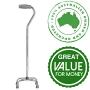 Quad Cane Stick Walking Mobility Aids For Elderly Small Base (Max Weight 114Kg)