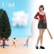 1/64 Girl Model Tiny People Model Role Play Figure Resin Character Model for