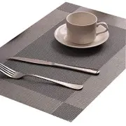 Tablemats of Plastic Washable Easy to Clean PVC Placemat for Kitchen Brown