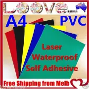 50x A4 Color PVC Glossy Waterproof Self Adhesive Sticker Label Laser Print Paper