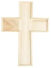 CousinDIY Unfinished Wood Shape-Cross With Raised Edges