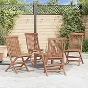 Folding Garden Chairs 4 pcs Solid Teak Wood,Outdoor Chairs 26.3KG-43040