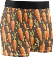 [FRODOTGV] Retro Carrots Men's Boxer Briefs Shorts Workout Underwear for Men Short Leg Interiores Para Hombres