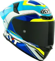 KYT TT-Revo Grand Prix, full face helmet , color: White/Blue/Light Blue/Yellow , size: XL