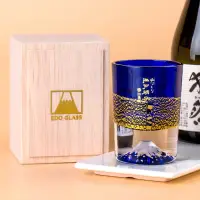 在飛比找momo購物網優惠-【田島硝子】日本製 金箔冷酒杯 富山杯 清酒杯 琉璃藍色(T
