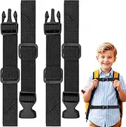 Pack of 2 Adjustable Chest Strap Backpack, Children's School Backpack, Chest Strap for Backpack with Quick Release, Non-Slip Backpack Chest Strap for Jogging, Hiking, Outside