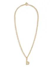 Roxanne Assoulin Puffy Initial Double Chain Pendant Necklace, 26
