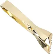 Ice Tongs, Food Grade Thicken Food Tongs, Stainless Steel Prevents Slipping Sugar Tweezers for Home Kitchen Bar Copper Plated (Gold Plated)