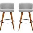 Artiss Grey Wooden Barstool 2 Pack Stunning Vintage Look Retro Inspired New