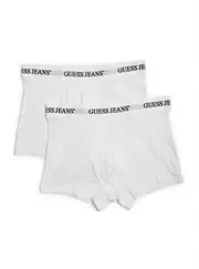 GUESS Jeans White 2 Pack Trunks Size: 2XL, Spandex