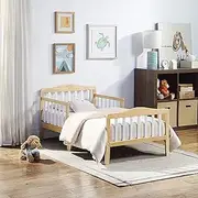 Olive and Opie Twain Toddler Bed in Natural and White