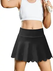 [Mirawise] Skort Girls Athletic Skirts for Tennis Golf Running Flowy Shorts with Pockets for Kids 4-13Y