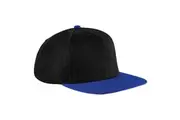 Beechfield Unisex Original Flat Peak Snapback Cap (Black/Royal Blue) (One Size)