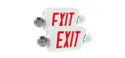 2-Pack - LED Exit Sign & Emergency Twin Light Lighting – RED Compact Combo UL924