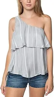 [O'Neill] Juniors' One-Shoulder Striped Top