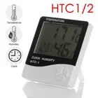 With Clock LCD Digital Hygrometer Humidity Meter Thermometer Temperature Meter