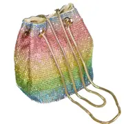 Women Bucket Bag Small Colorful Messenger Bag for Lady Fashion String Handbags Luxury Totes Stone Pattern