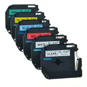 12mm M-K131 231 431 531 631 731 For Brother P-touch PT-80 Color Label Tape Set