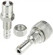 X AUTOHAUX 5/16" Boat Fuel Connector Male Female and Locking Nut for Tohatsu for Nissan 2/4-Stroke Outboard 5-90HP Engine/Marine Boat Motor Fuel Tank Connector/Stainless Steel / 1 Set