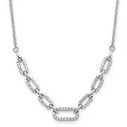 14k White Gold 1/2 Ct. Lab Grown Diamond VS/SI+ G+ 18.25 inch Fancy Link Necklace