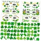 120+ PCS Glitter St Patrick's Day Face Tattoos Stickers, Two Sizes Glitter