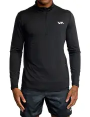 [RVCA] Sport Vent Long Sleeve Half Zip Pullover Black