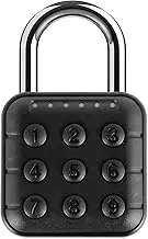 Combination Lock, 6 Digit Password Digital Padlock Locker Lock Waterproof Padlock Aluminum Alloy Safe Padlock, Push Button Security Padlock for Gym, Home, Hotel, School Lockers, Indoor (Black)