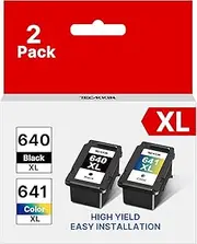 640XL 641XL Ink Cartridges Compatible with Canon PG-640 PG640XL CL-641 CL641XL Ink Compatible for Canon PIXMA MG2160 MG2260 MG3160 MG4160 MX376 MX516 MX396 MX456 MX526 MG3560 (1 Black, 1 Color)