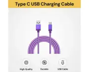 Net Braid Type C USB Charging Cable - Purple, 1 M