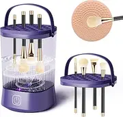 Makeup Brush Cleaner Machine - Electric Makeup Brush Cleaner, Automatic Maku Up Brush Cleaning with 1200 mAh Battery, for Makeup Sponges and All Size Brushes (Purple)