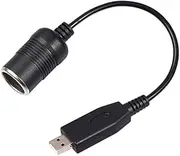 NIZEAMI Wired Controller Converter Adapter USB Port to 12V Car Lighter Socket Female Power Cable for Power Bank