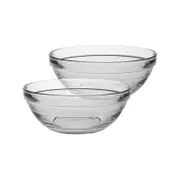 Duralex Lys Glass Nesting Mixing Bowls - 14cm - Pack Of 6