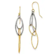 Sterling Silver W/14K Yellow Gold Geometric Dangle Earrings