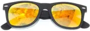 OWL MATTE FRAME MIRROR LENS CLASSIC 80s VINTAGE RETRO SUNGLASSES BLACK NEW