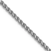 [JewelryWeb] 10k White Gold 1mm Sparkle Cut Wheat Chain Necklace 56 Centimeters Chain-Necklace for Women and Men