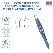 McPherson, Micro-tying forceps, angled 7 mm tying platform, overall length 11 cm
