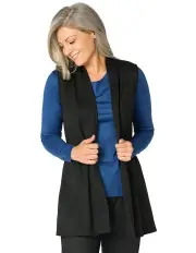 [Fella Hamilton] Hedrena Interlock Longline Vest in Black