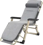 Household Sun Loungers Patio Lounge Recliners Chair Outdoor Zero Gravity Adjustable Folding Lawn Lounger Chairs with Cushion for Deck Beach Patio Pool Support 330lbs-gray FANDIAO