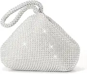 [Xjmfasht] Rhinestone Clutch Purses Evening Handbags for Women's Vintage Elegant Triangle Purse for 1920s Party Wedding