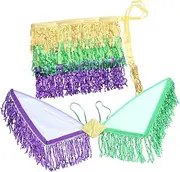 [GLSTOY] 1 Set Belly Dancing Costume Accessory with Hip Scarf and Wing Prop Skirt for Theme Parties Festivals and Costume Events Chic Design with Workmanship