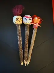 3 Halloween Pencils Little Knitmares / Crazy Head/Chucky/Jason Vorhees